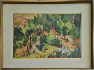 LEO KAHN - Technique: WATERCOLOR Size: 36x55