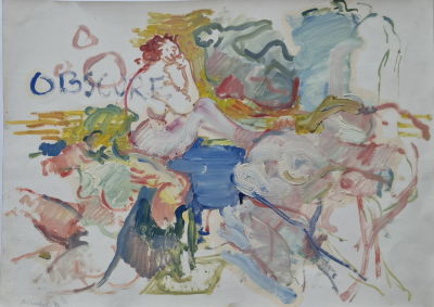 IVAN SCHWEBEL - Technique: OIL ON PAPER Size: 40x55 Date: 1996