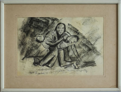 LEA GRUNDIG - Technique: CHARCOAL Size: 21x29