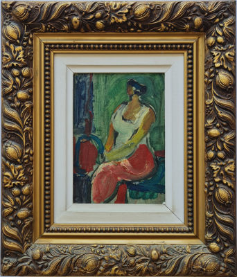 MOSHE ROSENTHALIS - Technique: OIL ON CARDBOARD Size: 18x13