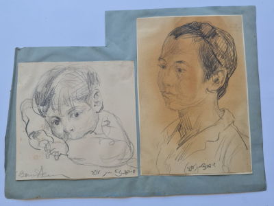 SOLOMON BERNSHTEIN - Technique: DRAWING Size: , 23X16 17X17