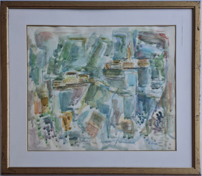 PINCHAS ABRAMOVICH - Technique: WATERCOLOR Size: 58X66