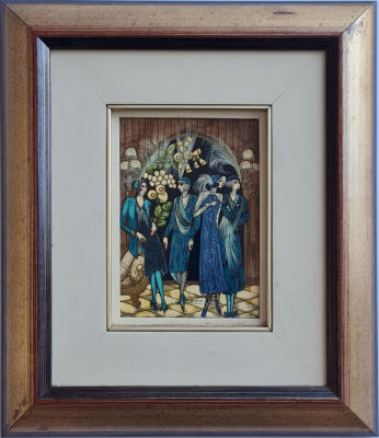 MORDECHAI LEVANON - Technique: OIL ON WOOD Size: 16x12 Date: 1987