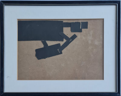 YEHIEL SHEMI - Technique: COLLAGE 
Size: 33X23 
Date: 1976