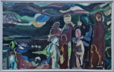 AHARON GILADI - Technique: OIL ON CANVAS 
Size: 80X130 
Date: 1963