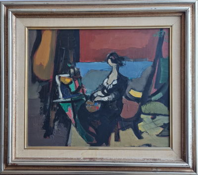 MOSHE ROSENTHALIS - Technique: OIL ON CANVAS 
Size: 46X55 
Date: 1982