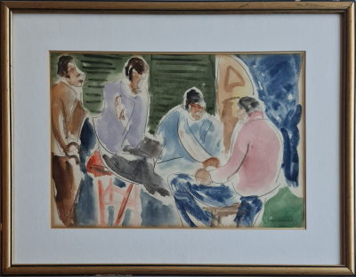 SHIMSHON HOLTZMAN - Technique: WATERCOLOR Size: 34X48