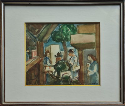 AHARON GILADI - Technique: WATERCOLOR Size: 27x33