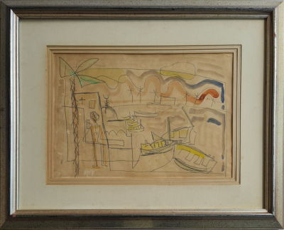 AVSHALOM OKASHI - Technique: WATERCOLOR AND PENCIL Size: 34x48