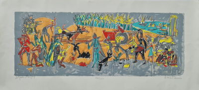 MARCEL JANCO - Technique: LITHO SIGNED BY HAND Size: 36x76