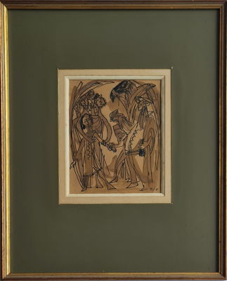 MARCEL JANCO - Technique: WATERCOLOR AND MARKER Size: 20x16