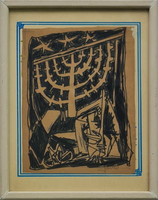 MARCEL JANCO - Technique: INK AND PENCIL Size: 21x16