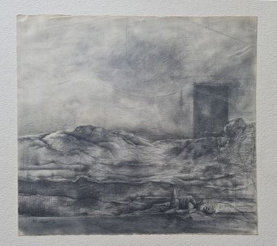 RAANAN LEVY - Technique: CHARCOAL AND GOUACHE Size: 57x61 Date: 1980