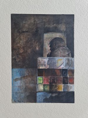 RAANAN LEVY - Technique: GOUACHE AND PASTEL Size: 34x24 Date: 1981