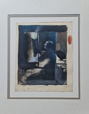 RAANAN LEVY - Technique: MONOTYPE 1/1HAND COLORED Size: 35x28 Date: 1977