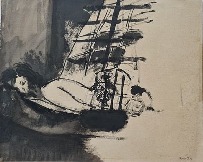 RAANAN LEVY - Technique: INK Size: 30x37 Date: 1977