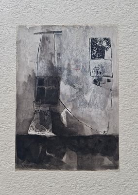 RAANAN LEVY - Technique: INK AND CHARCOAL Size: 23x16 Date: 1975