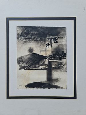RAANAN LEVY - Technique: GOUACHR AND CHARCOAL Size: 24x19 Date: 1979