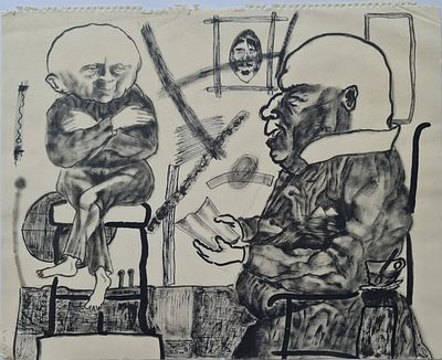 RAANAN LEVY - Technique: CHARCOAL Size: 32x40
