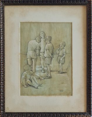 NACHUM GILBOA - 
* . 
. Technique: DRAWING AND WATERCOLOR Size: 32X22