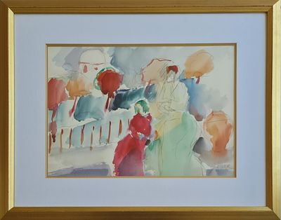 MOSHE LEIDER - 
* . 
. Technique: WATERCOLOR Size: 34x48