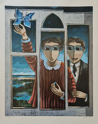 YOSL BERGNER - 
* . 
. Technique: LITHO SIGNED BY HAND Size: 80x58