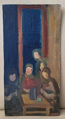 AHARON GILADI - Technique: OIL ON ARTIST BOARD Size: 38X19