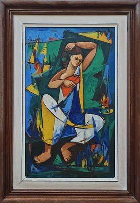 EZRA TALKER - Technique: OIL ON BOARD Size: 49x30 Date: 1986