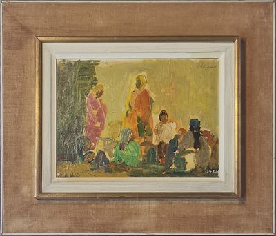 MOSHE ROSENTHALIS - Technique: OIL ON CARDBOARD Size: 17X24