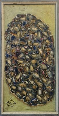 AZRIEL KAUFFMAN - Technique: OIL ON CANVAS Size: 67x33 Date: 1960