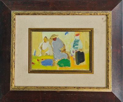 MOSHE ROSENTHALIS - Technique: OIL ON CARDBOARD Size: 17X25 Date: 1992