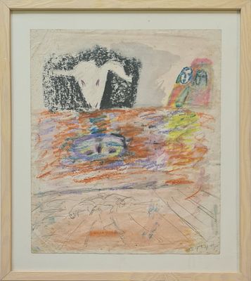 MENASHE KADISHMAN - Technique: MIX MEDIA Size: 43x35 Date: 1998