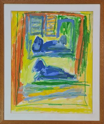 MENASHE KADISHMAN - Technique: ACRYLIC AND PASTEL Size: 73x57