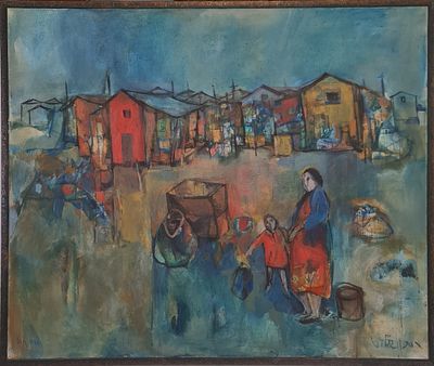 RUTH SCHLOSS - Technique: OIL ON CANVAS Size: 97X117