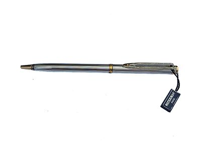 עט WATERMAN 200 כדורי , כסף עם ציפוי זהב, מצב חדש , ללא רפיל , אורך 13.7