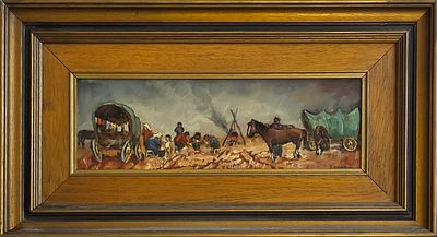 SHMUEL GOLDSHTEIN - Technique: OIL ON WOOD Size: 15x44