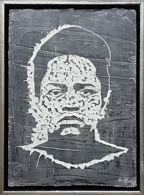PHILIP BULKEIA - Technique: MIX MEDIA ON WOOD Size: 33x24