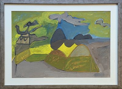 AVRAHAM OFEK - Technique: GOUACHE ON PAPER Size: 35X50