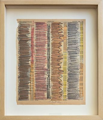 MENASHE KADISHMAN - Technique: PAINTED PHONE BOOK PAGES Size: 28X22 Date: 1983