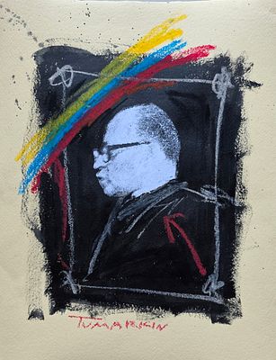 IGAL TUMARKIN - Technique: MIX MEDIA AND COLLAGE ON PAPER Size: 45x36