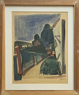 RUTH SCHLOSS - Technique: WATERCOLOR ON PAPER Size: 30x23