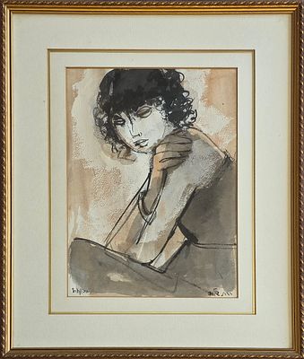 RUTH SCHLOSS - Technique: GOUACHE AND ACRYLIC ON PAPER Size: 34x25