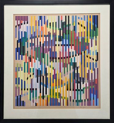 YAACOV AGAM - Technique: LITHO SIGNED BY HAND Size: 46X42 Date: 1971