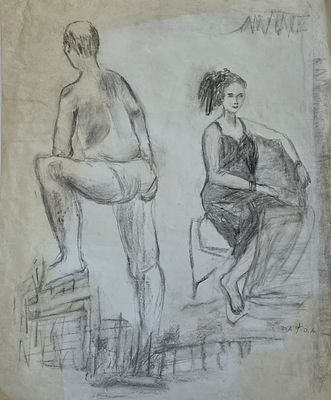 ESTHER PERETZ ARAD - Technique: CHARCOAL Size: 68X56