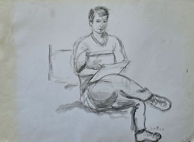 ESTHER PERETZ ARAD - Technique: CHARCOAL Size:59X69