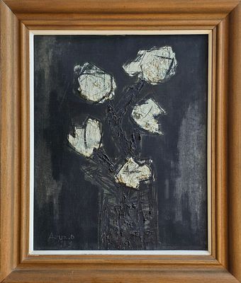 DAVID AZUZ - Technique: OIL ON CANVAS Size: 41X33 Date: 1959
