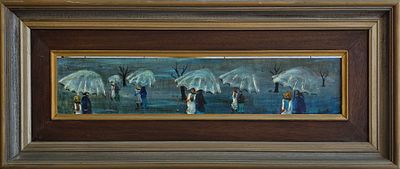 SHLOMO ALTER - Technique: OIL ON ARTIST BOARD Size: 12X61