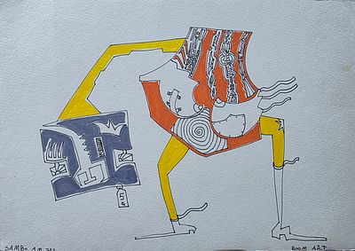 BAZOUKA JOE - Technique: WATERCOLOR AND INK Size: 21x29