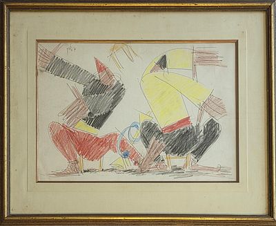 ARIE LUBIN - Technique: PASTEL AND PEN Size: 33X48