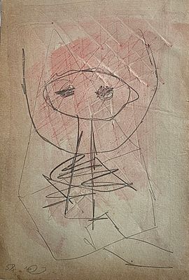 RAFFI LAVIE - Technique: WATERCOLOR AND PEN Size: 20X14 Date: 1958